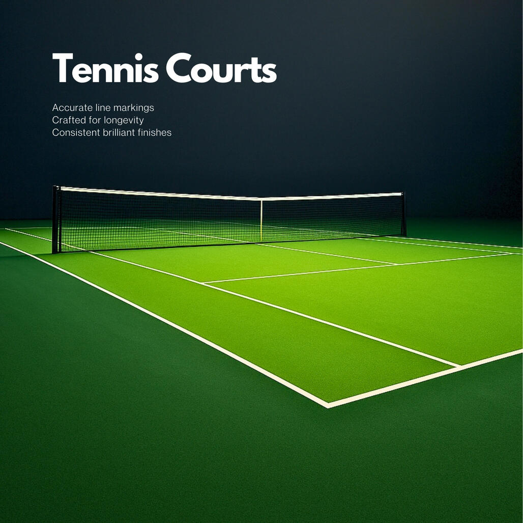 Tennis Courts Tennis court with acrylic surfacing built by Prime Distributors Chandigarh.